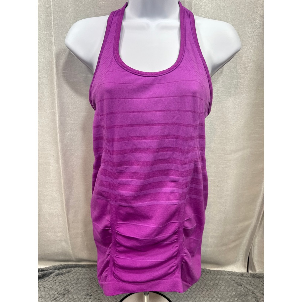 Athleta Chi Tank Purple Ruched Seamless Racerback Workout Top Style 213910 Small